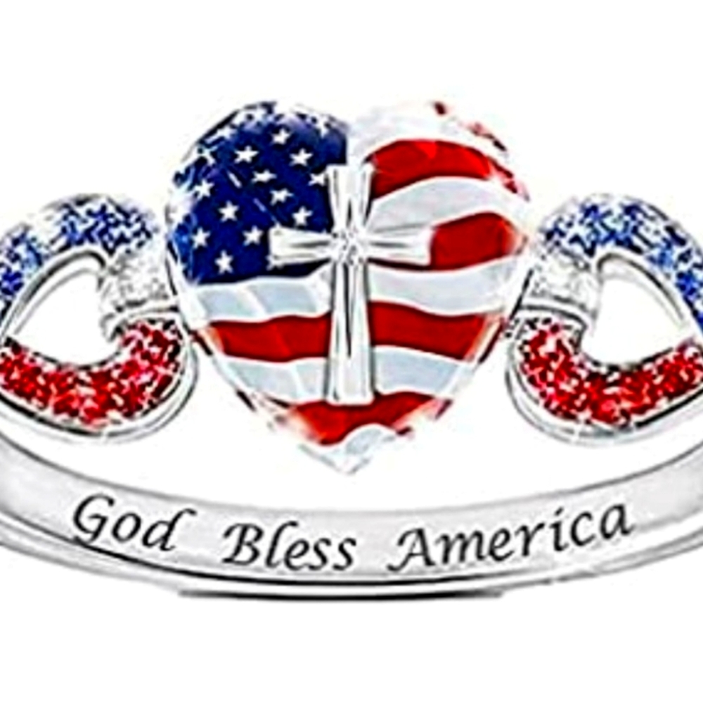 New Patriotic Ring size 6 SALE